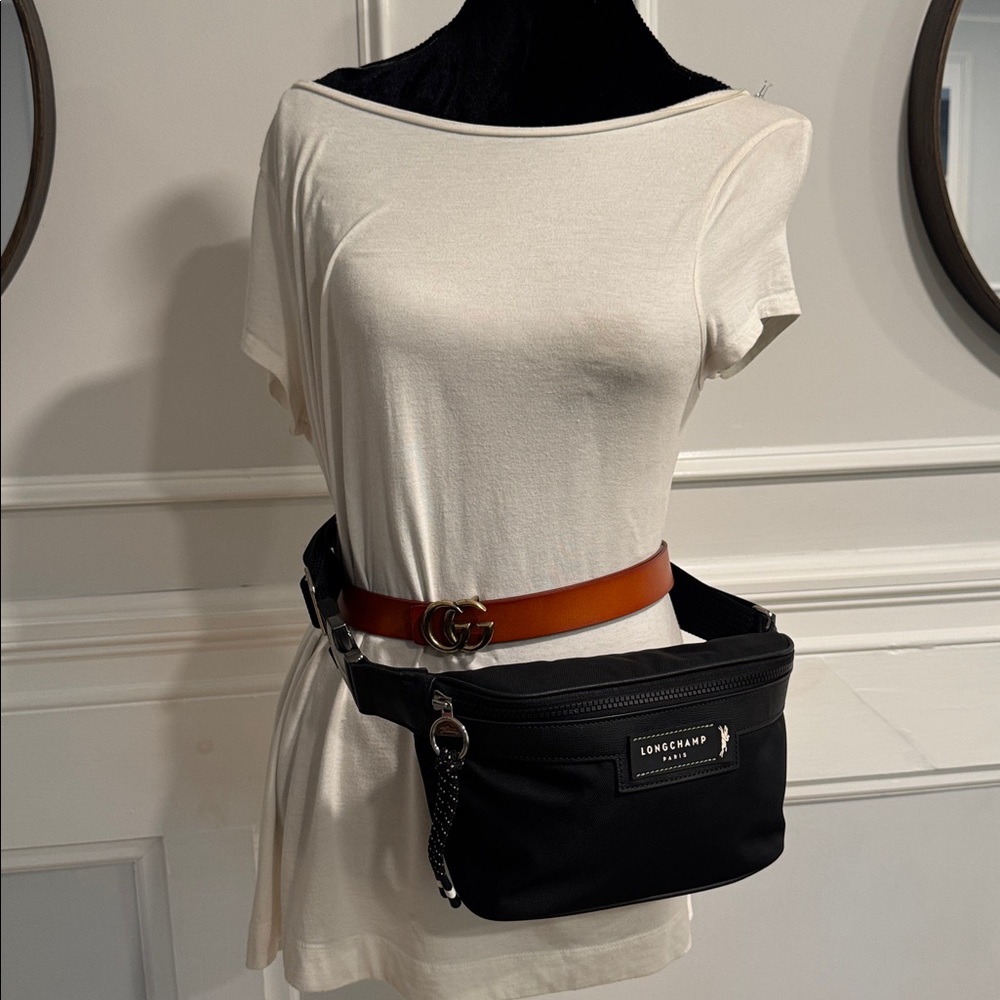 **SOLD** Longchamp Bag Black Nylon Belt Bag Fanny Pack Rare - Picture 10 of 17